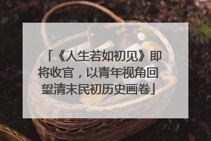《人生若如初见》即将收官，以青年视角回望清末民初历史画卷