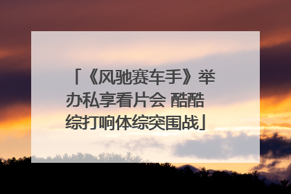 《风驰赛车手》举办私享看片会 酷酷综打响体综突围战