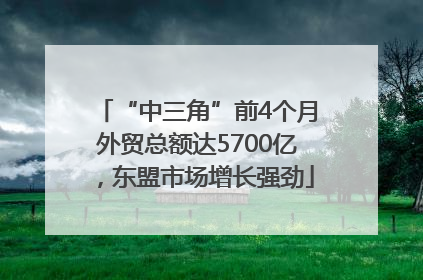 “中三角”前4个月外贸总额达5700亿，东盟市场增长强劲