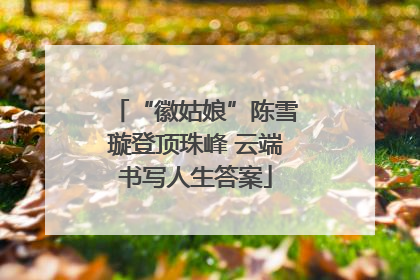 “徽姑娘”陈雪璇登顶珠峰 云端书写人生答案