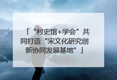 “村史馆+学会”共同打造“宋文化研究创新协同发展基地”