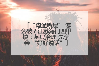 “沟通断层” 怎么破？江苏海门四甲镇：基层治理 先学会 “好好说话”