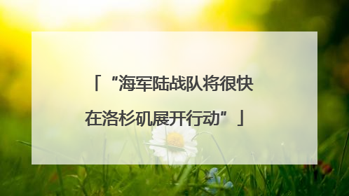 “海军陆战队将很快在洛杉矶展开行动”