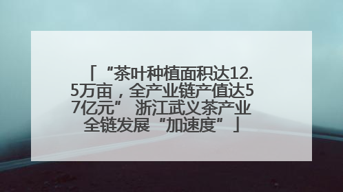 “茶叶种植面积达12.5万亩，全产业链产值达57亿元” 浙江武义茶产业全链发展“加速度”