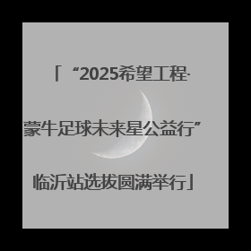 “2025希望工程·蒙牛足球未来星公益行”临沂站选拔圆满举行
