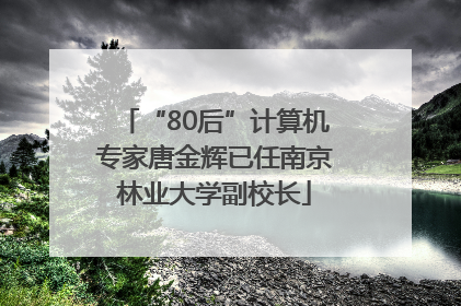 “80后”计算机专家唐金辉已任南京林业大学副校长
