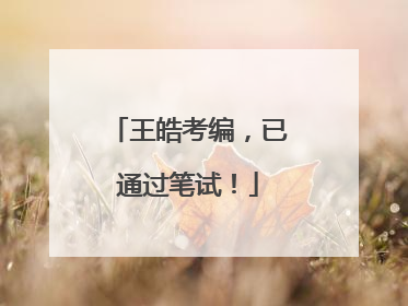 王皓考编，已通过笔试！