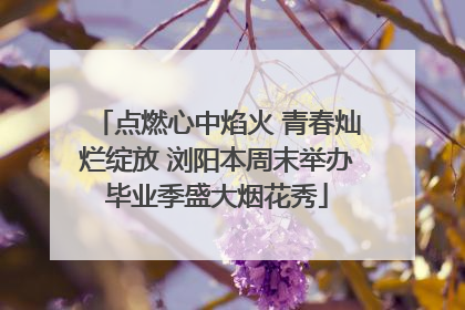 点燃心中焰火 青春灿烂绽放 浏阳本周末举办毕业季盛大烟花秀