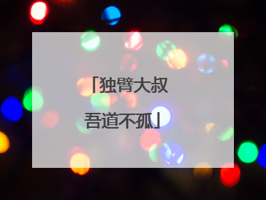 独臂大叔 吾道不孤