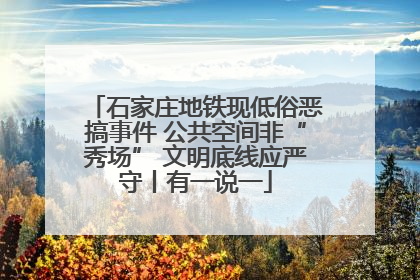 石家庄地铁现低俗恶搞事件 公共空间非“秀场” 文明底线应严守丨有一说一