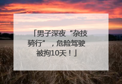 男子深夜“杂技骑行”，危险驾驶被拘10天！