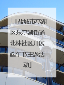 盐城市亭湖区东亭湖街道北林社区开展端午节主题活动