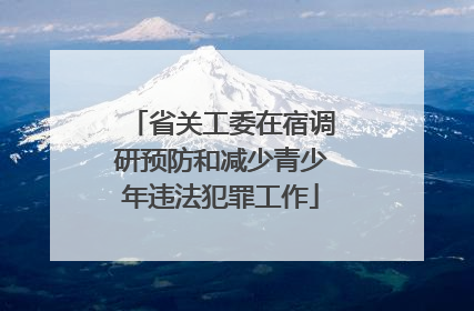 省关工委在宿调研预防和减少青少年违法犯罪工作