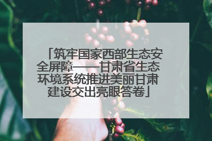 筑牢国家西部生态安全屏障——甘肃省生态环境系统推进美丽甘肃建设交出亮眼答卷