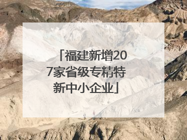 福建新增207家省级专精特新中小企业