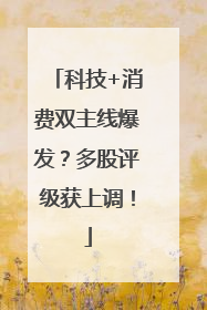 科技+消费双主线爆发？多股评级获上调！