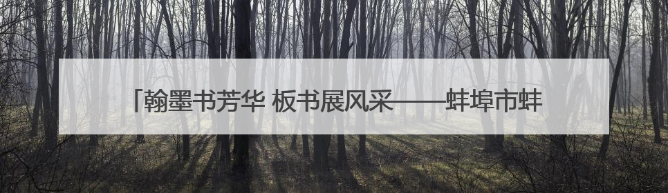 翰墨书芳华 板书展风采——蚌埠市蚌山小学开展青年教师基本功考核活动