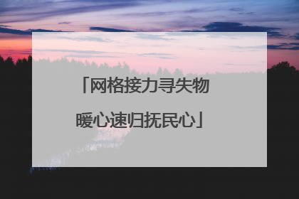 网格接力寻失物 暖心速归抚民心