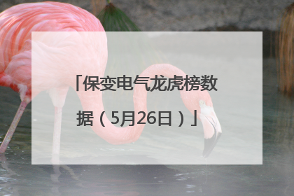 保变电气龙虎榜数据（5月26日）