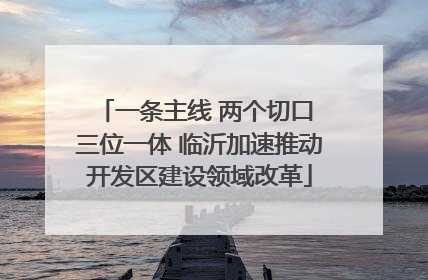 一条主线 两个切口 三位一体 临沂加速推动开发区建设领域改革