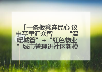 一条板凳连民心 议事亭里汇众智——“温暖城管”+“红色物业”城市管理进社区新模式绘就城市管理社区治理新画卷