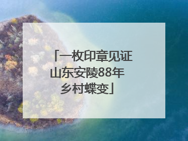 一枚印章见证山东安陵88年乡村蝶变