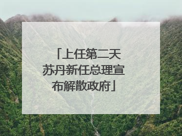 上任第二天 苏丹新任总理宣布解散政府
