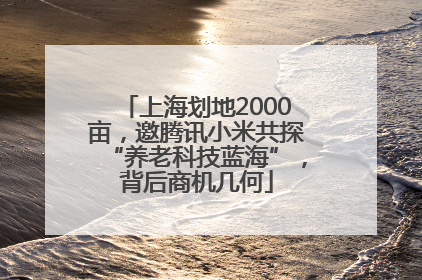 上海划地2000亩，邀腾讯小米共探“养老科技蓝海”，背后商机几何