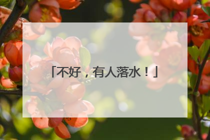 不好，有人落水！