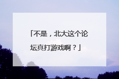 不是，北大这个论坛真打游戏啊？