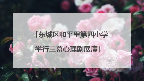 东城区和平里第四小学举行三幕心理剧展演