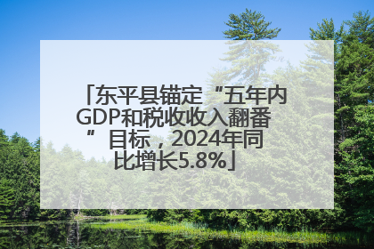 东平县锚定“五年内GDP和税收收入翻番”目标，2024年同比增长5.8%