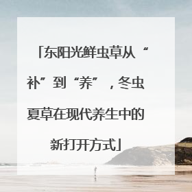 东阳光鲜虫草从“补”到“养”，冬虫夏草在现代养生中的新打开方式
