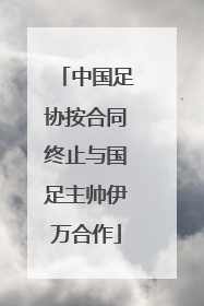 中国足协按合同终止与国足主帅伊万合作