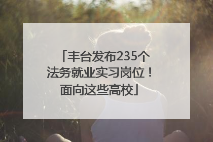 丰台发布235个法务就业实习岗位！面向这些高校