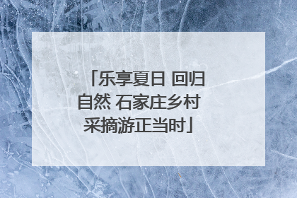 乐享夏日 回归自然 石家庄乡村采摘游正当时