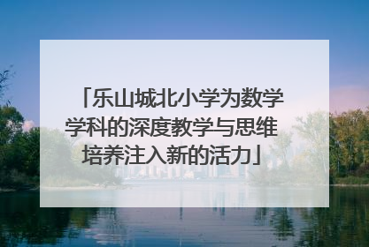 乐山城北小学为数学学科的深度教学与思维培养注入新的活力