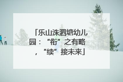 乐山洙泗塘幼儿园：“衔”之有略，“续”接未来