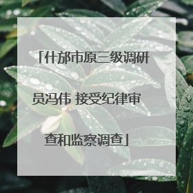 什邡市原三级调研员冯伟 接受纪律审查和监察调查