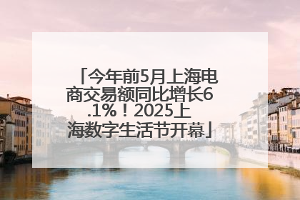今年前5月上海电商交易额同比增长6.1%！2025上海数字生活节开幕