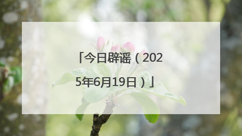 今日辟谣（2025年6月19日）