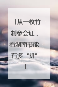 从一枚竹制参会证，看湖南节能有多“拼”