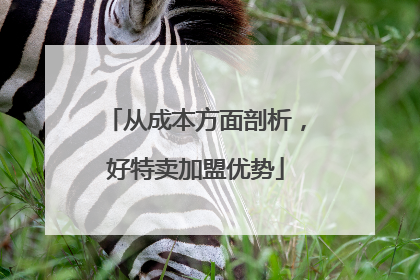 从成本方面剖析，好特卖加盟优势