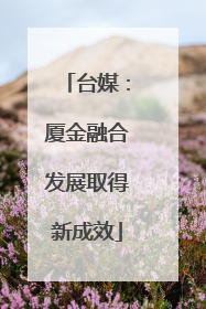 台媒：厦金融合发展取得新成效