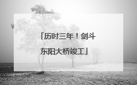 历时三年！剑斗东阳大桥竣工