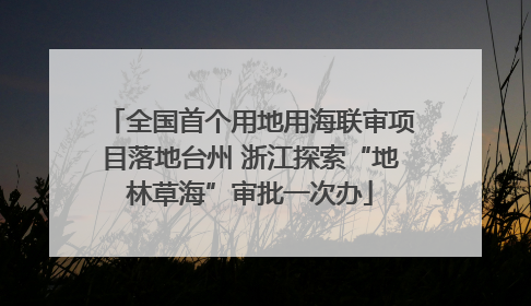 全国首个用地用海联审项目落地台州 浙江探索“地林草海”审批一次办