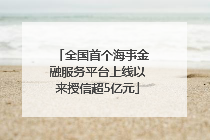 全国首个海事金融服务平台上线以来授信超5亿元