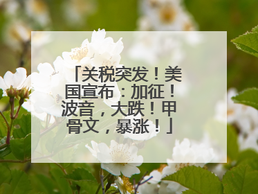 关税突发！美国宣布：加征！波音，大跌！甲骨文，暴涨！
