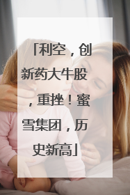 利空，创新药大牛股，重挫！蜜雪集团，历史新高