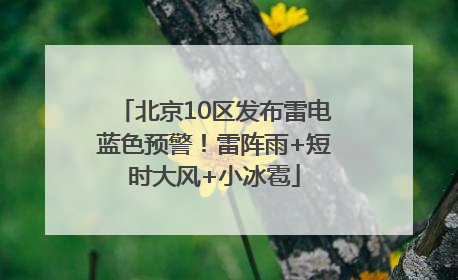 北京10区发布雷电蓝色预警！雷阵雨+短时大风+小冰雹